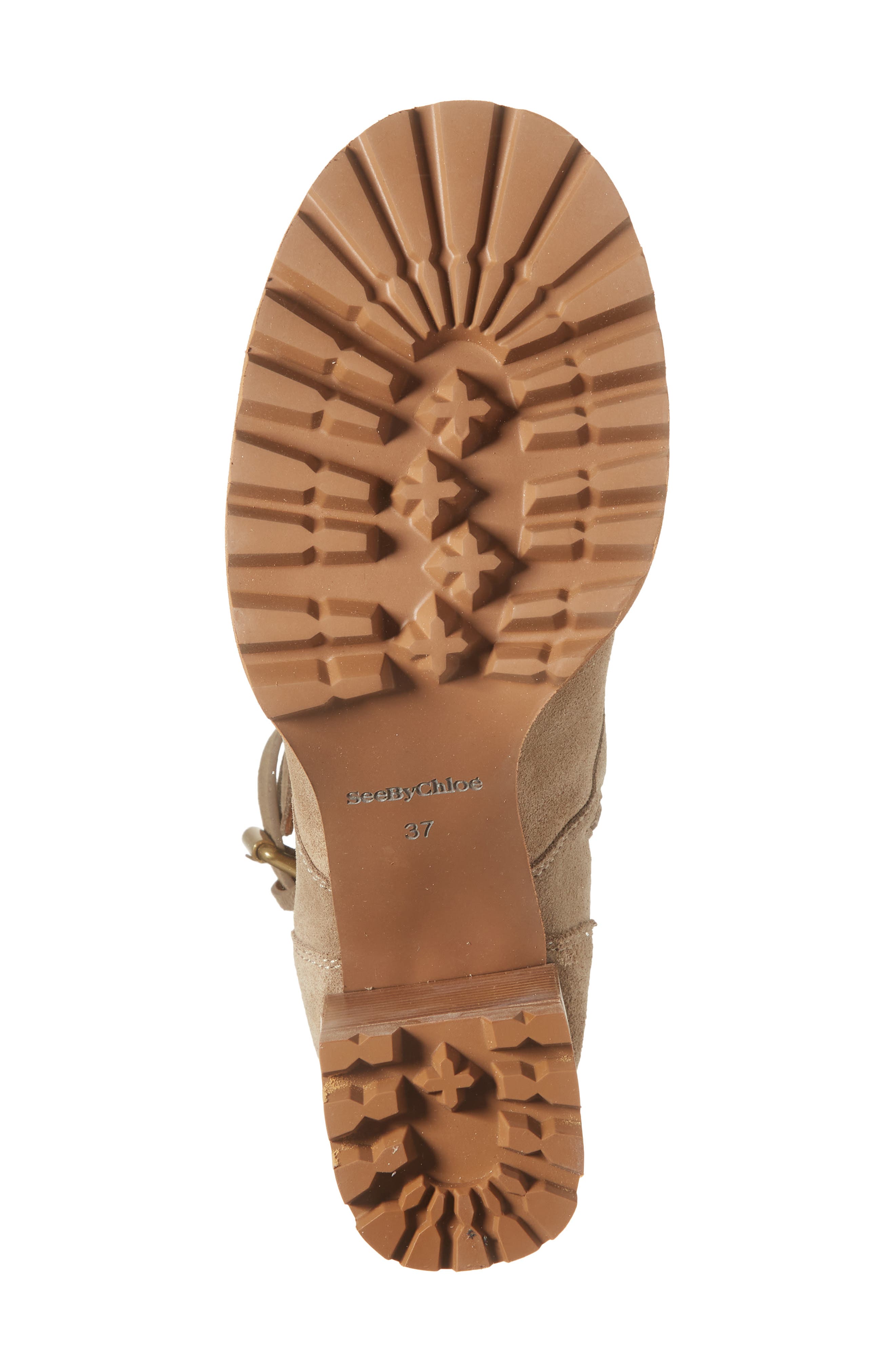 See by Chloé Mallory Lug Sole Bootie, Alternate, color, Beige