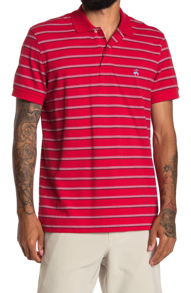 Brooks Brothers Stripe Print Polo, Main, color,