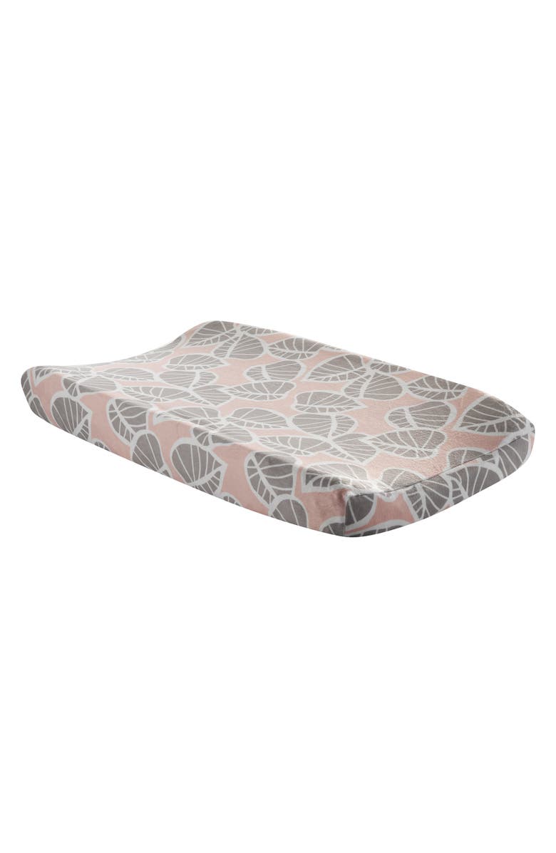 Lambs & Ivy Calypso Leaf Print Baby Changing Pad Cover, Main, color, Pink