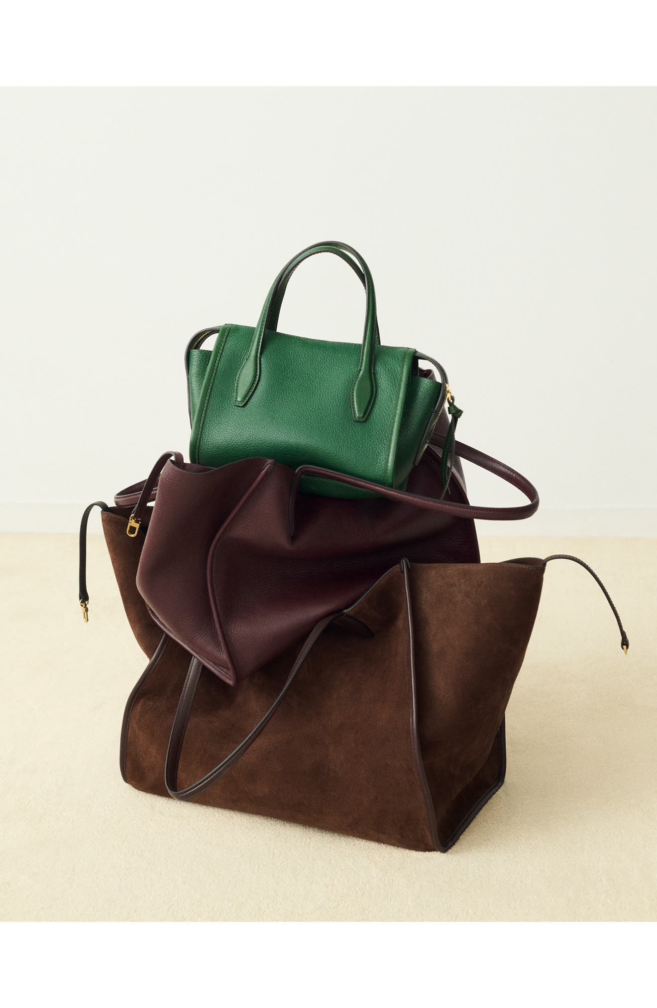 The Lexington Overnighter Suede Zip Tote, Alternate, color, RICH BROWN MULTI