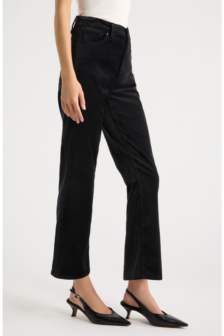 Le Sleek Velvet Ankle Straight Leg Pants, Alternate, color, BLACK