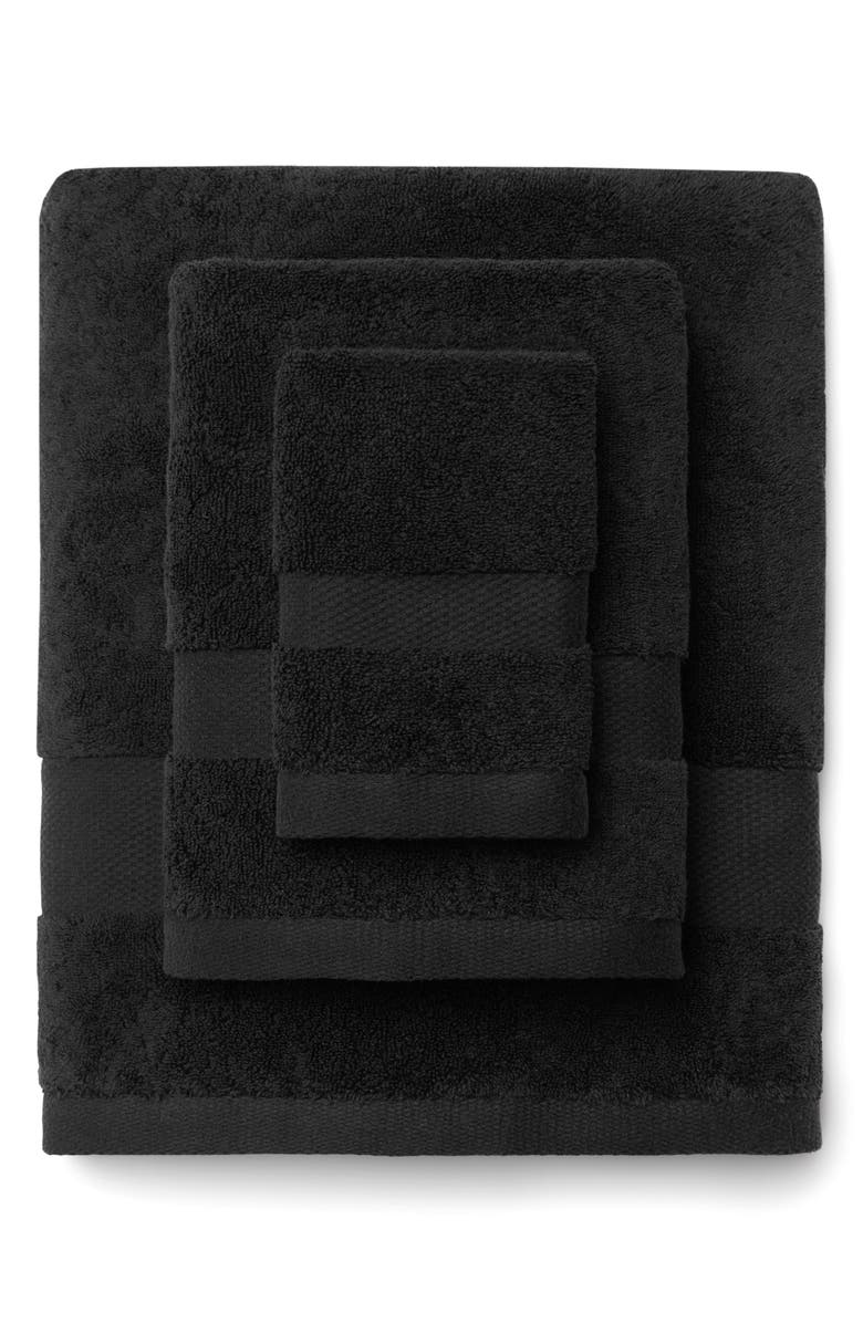 SFERRA Bello Nuovo Combed Cotton Bath Towel, Alternate, color, Black