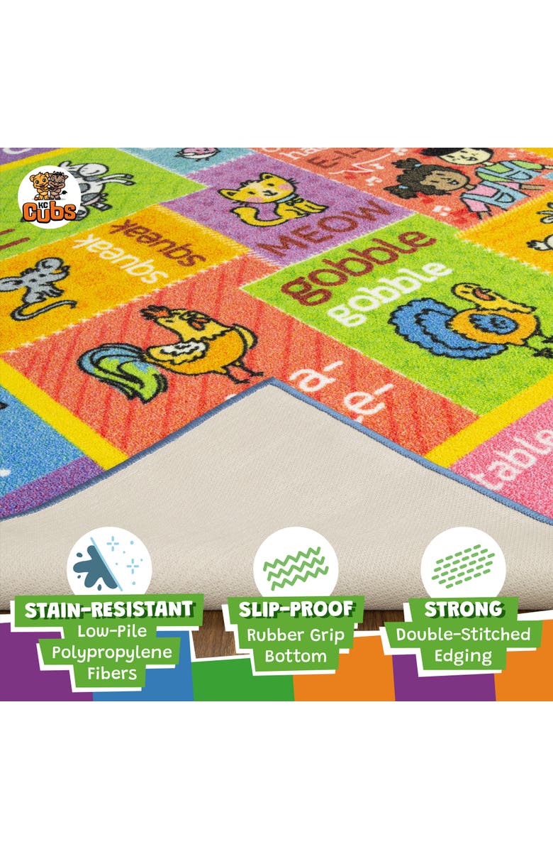 KC Cubs Educational Rug ABC Alphabet Animal Sounds - 3x5' Playmat, Alternate, color, Multicolored