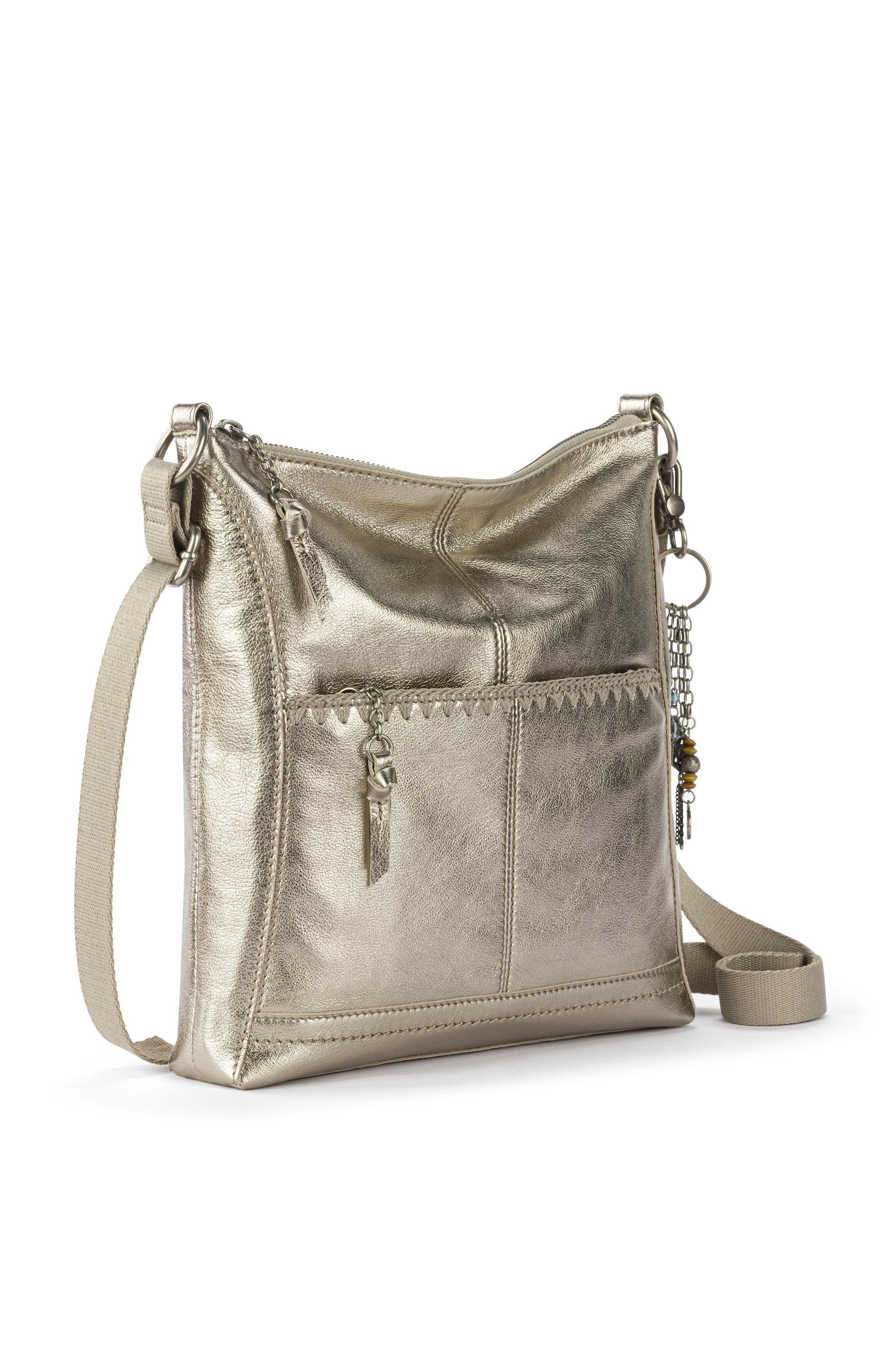 The Sak Lucia Crossbody Leather Bag, Alternate, color, Pyrite Stitch