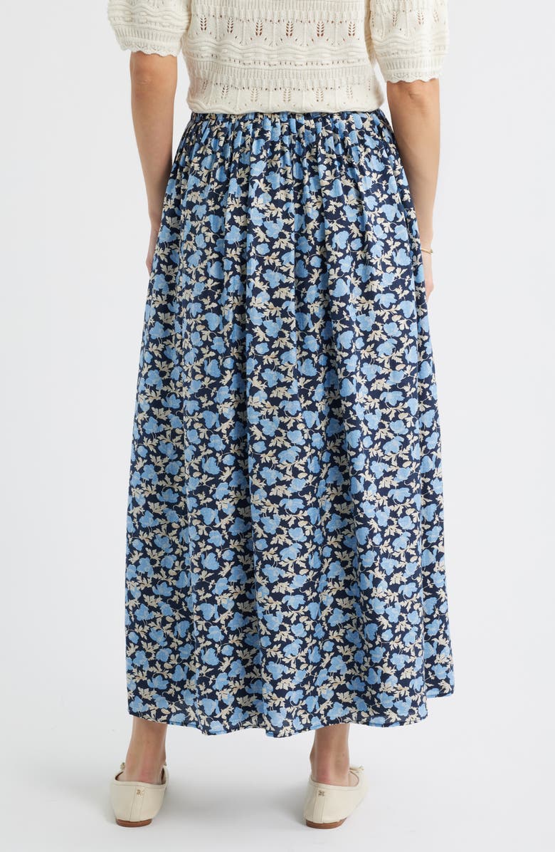 Caslon<sup>®</sup> Print Pleated Maxi Skirt, Alternate, color, Navy- Blue Lindy Floral