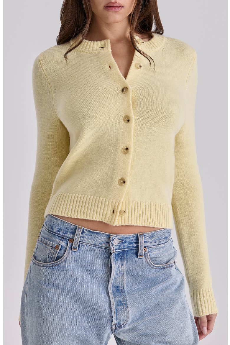 Signature Lemon Merino Wool Blend Cardigan, Main, color, LEMON