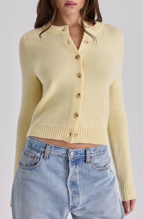 Signature Lemon Merino Wool Blend Cardigan