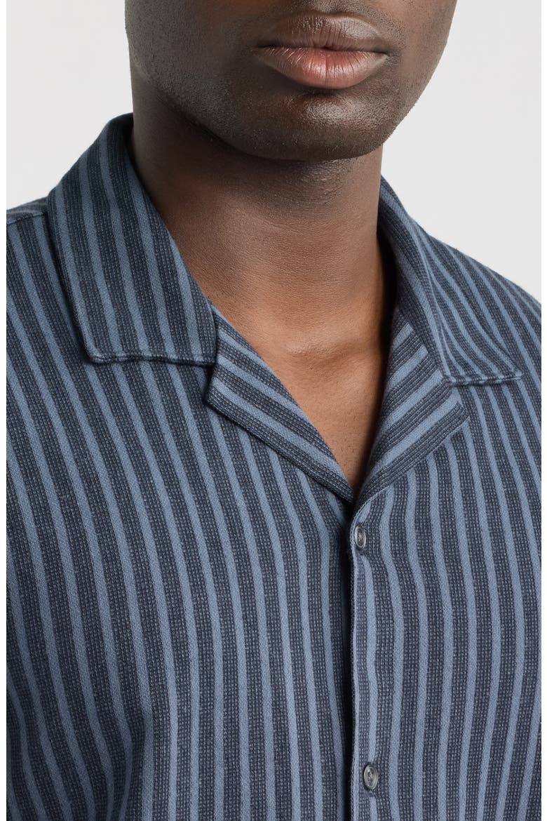Terra Stripe Cabana Terry Cloth Camp Shirt, Alternate, color, COASTAL/ VENICE BLUE