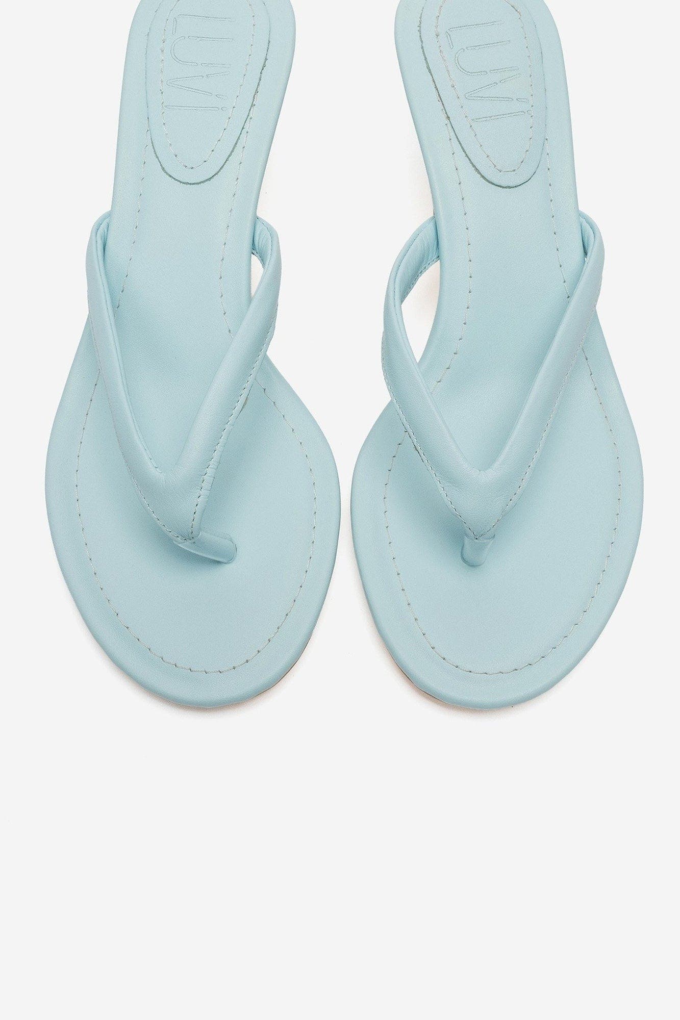 Norell Stiletto Thong Sandal, Alternate, color, Baby Blue