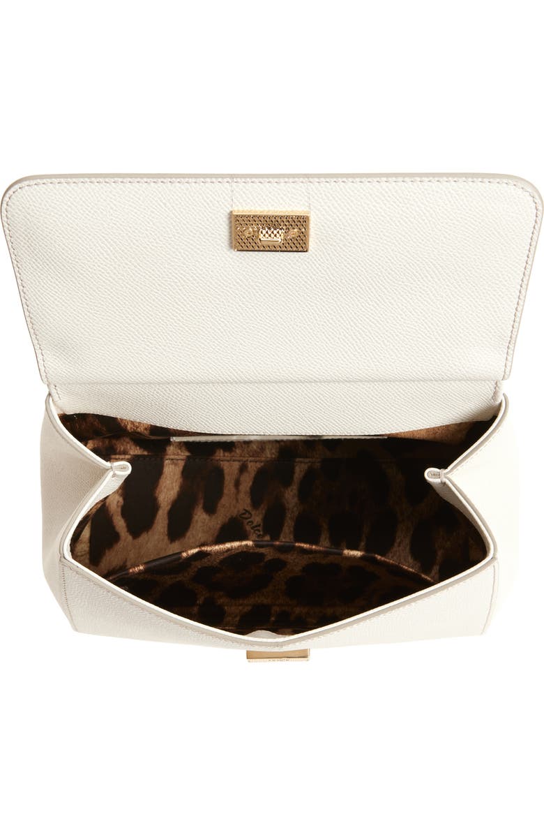 Dolce&Gabbana Medium Sicily Leather Top Handle Bag, Alternate, color, 80001 White