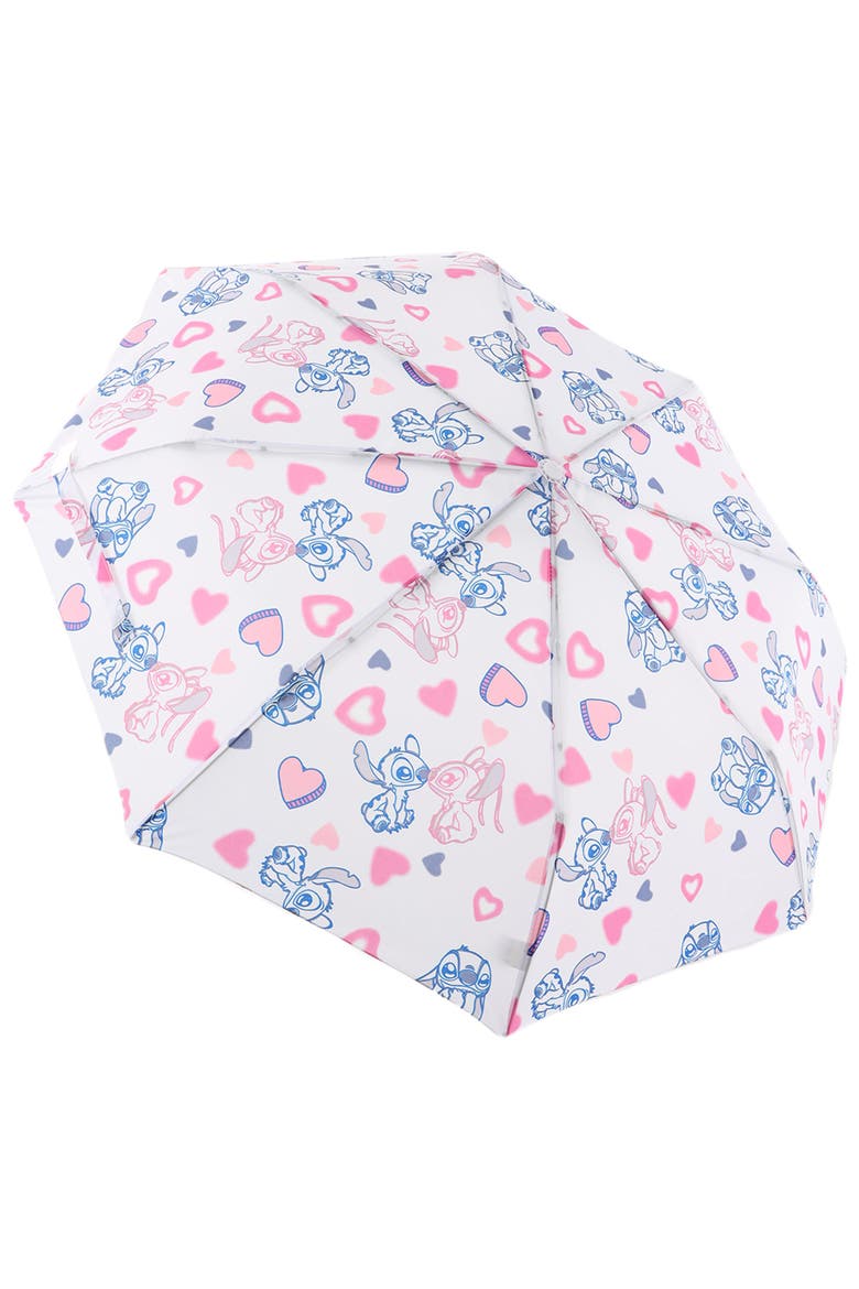 Lilo and Stitch Stitch and Angel Heart Print Compact Umbrella Officially Licensed, Alternate, color, MULTI