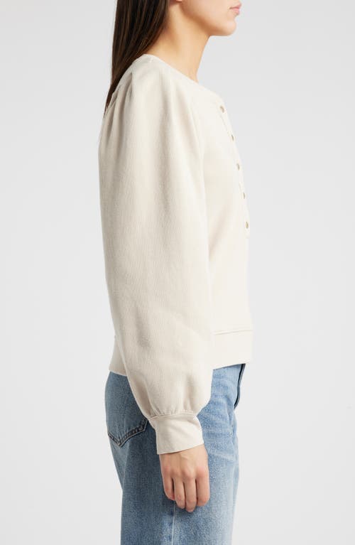 Rails Mariana Cotton French Terry Henley Sweatshirt In Sand