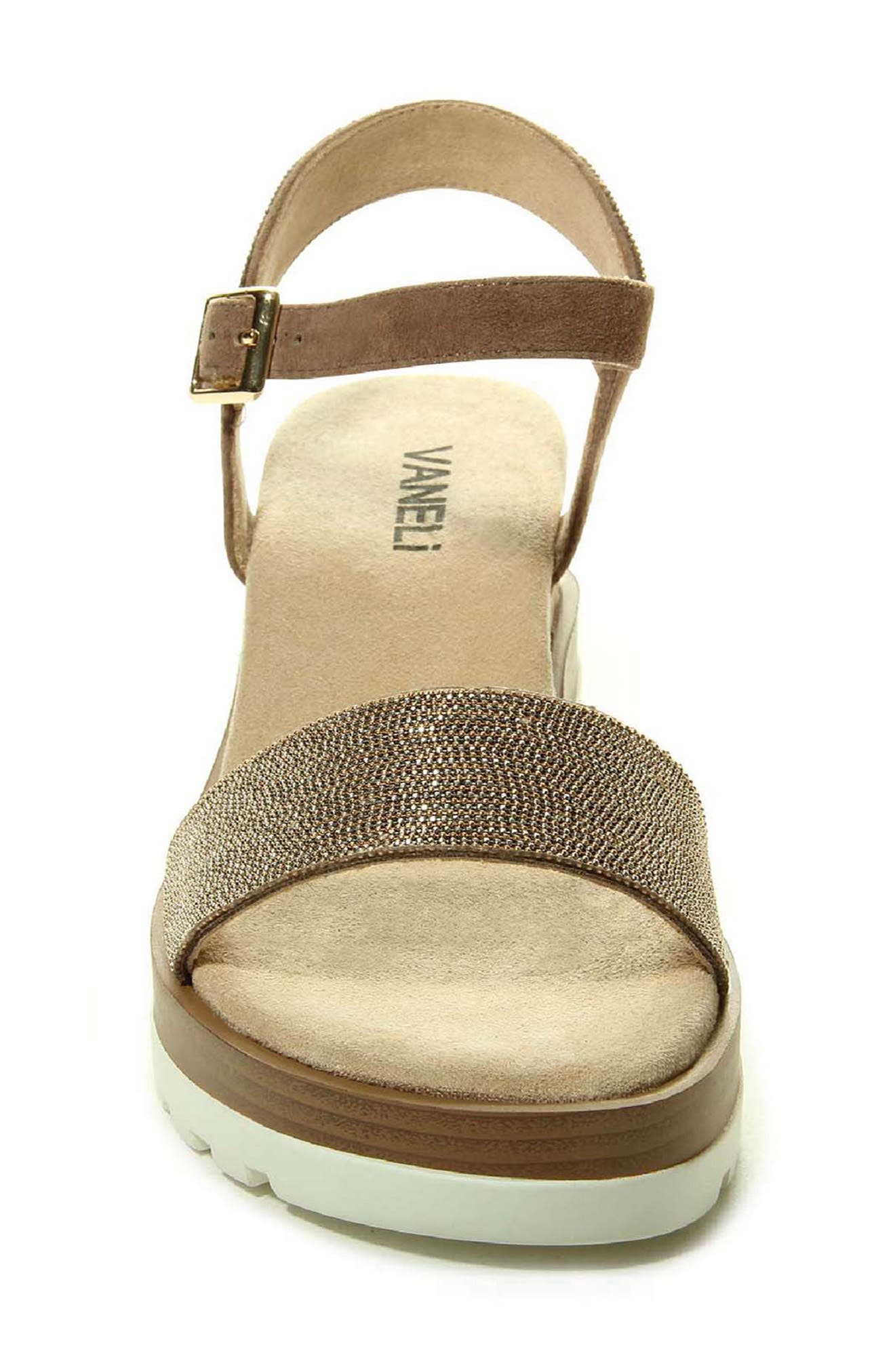 VANELi Cedra Platform Wedge Sandal, Alternate, color, Military Suede
