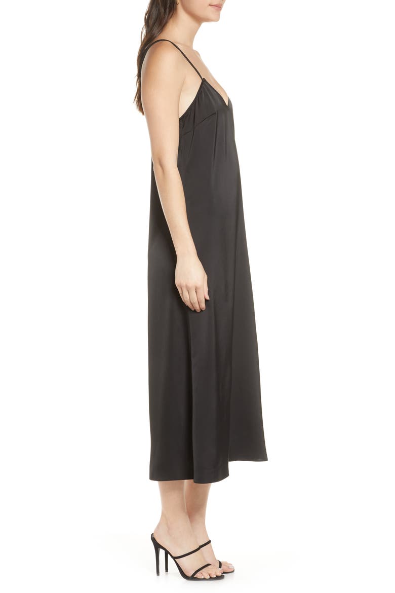 Stretch Satin Slipdress, Alternate, color, BLACK