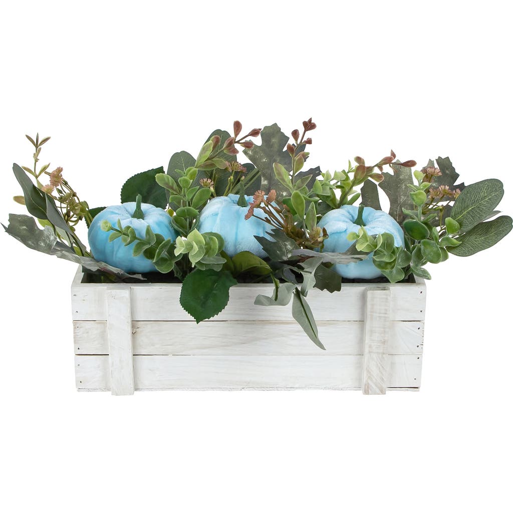 Northlight Fall Harvest Foliage And Pumpkins In Wooden Planter In Multi