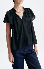 Vanessa Bruno Halisson Gathered Tie-Neck Blouse