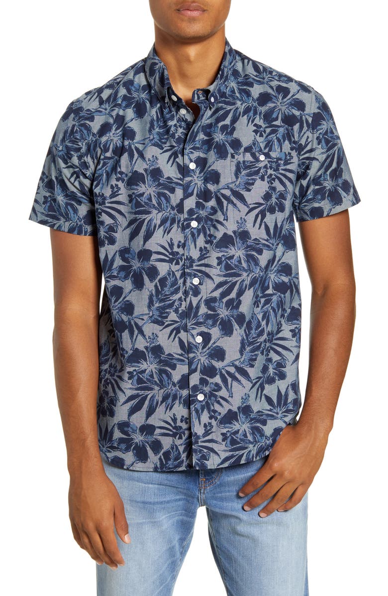 Dog Threads Cool Breeze BBQ Short Sleeve Button-Down Shirt, Main, color, 