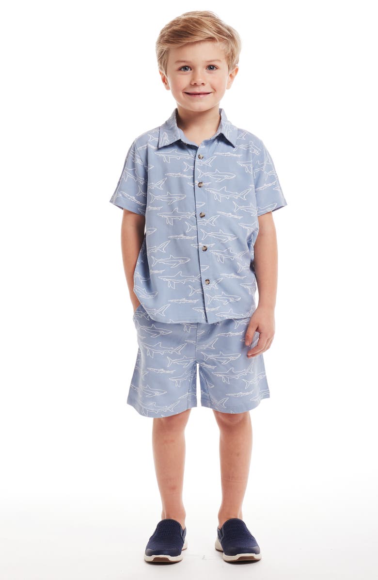 Andy & Evan Kids' Camp Shirt & Shorts Set, Alternate, color, Blue