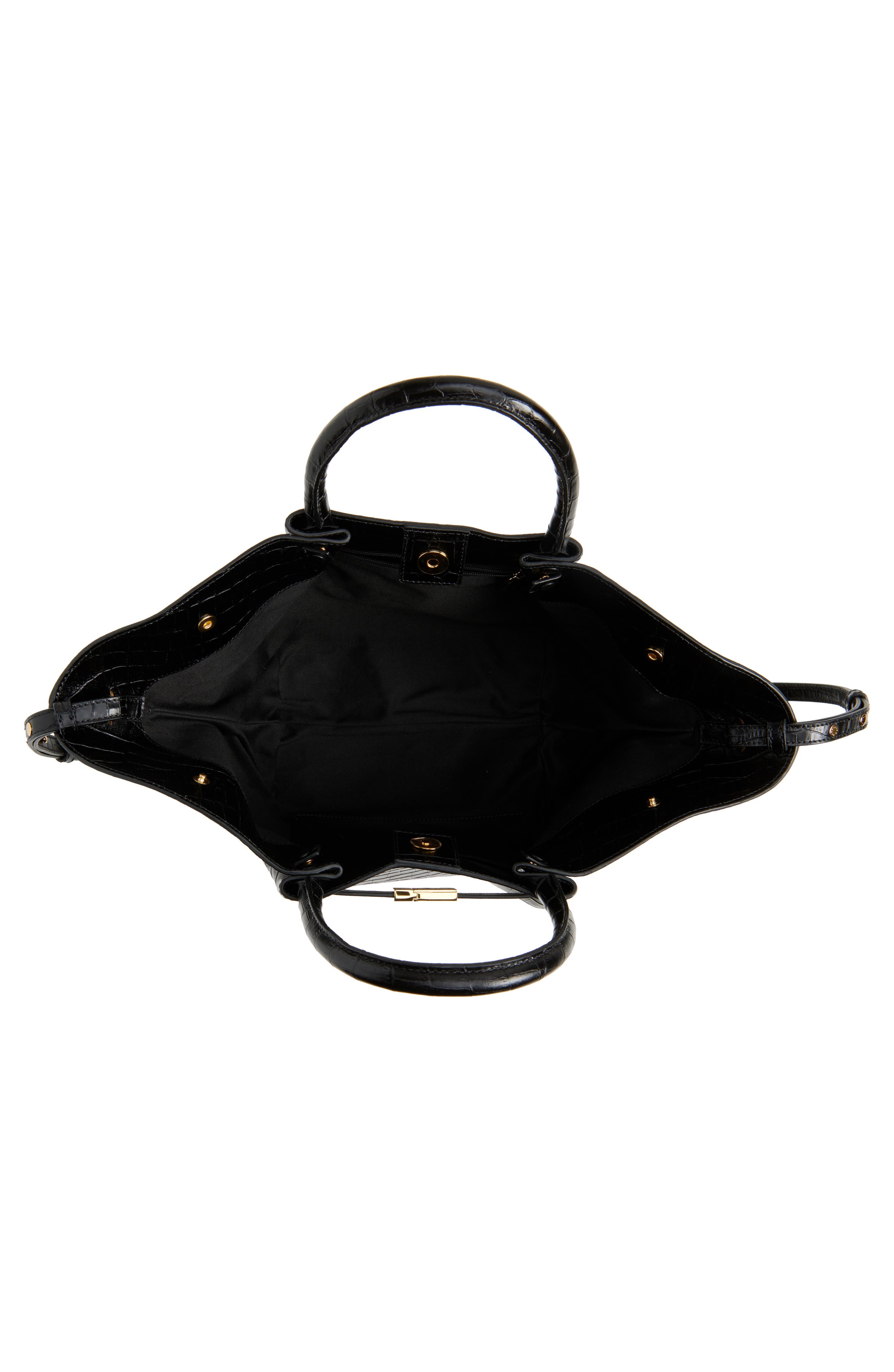 DeMellier New York Leather East/West Midi Tote, Alternate, color, Black Croc Effect