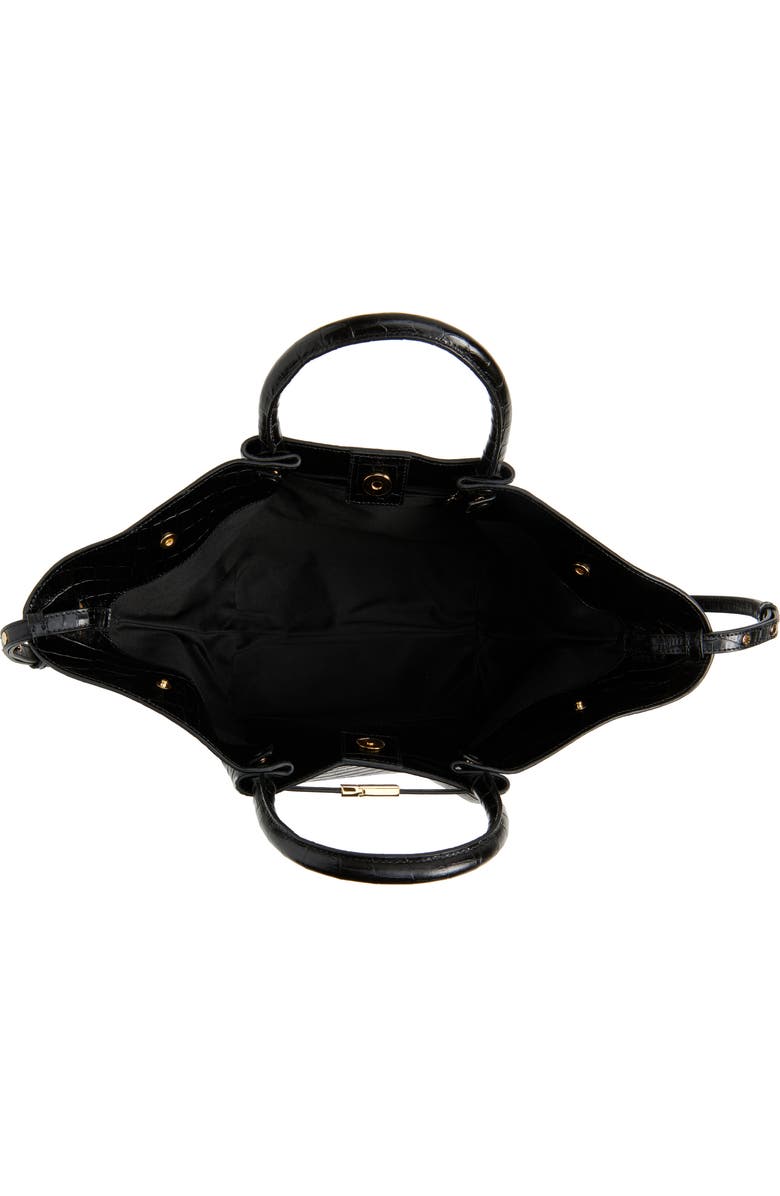 DeMellier New York Leather East/West Midi Tote, Alternate, color, Black Croc Effect