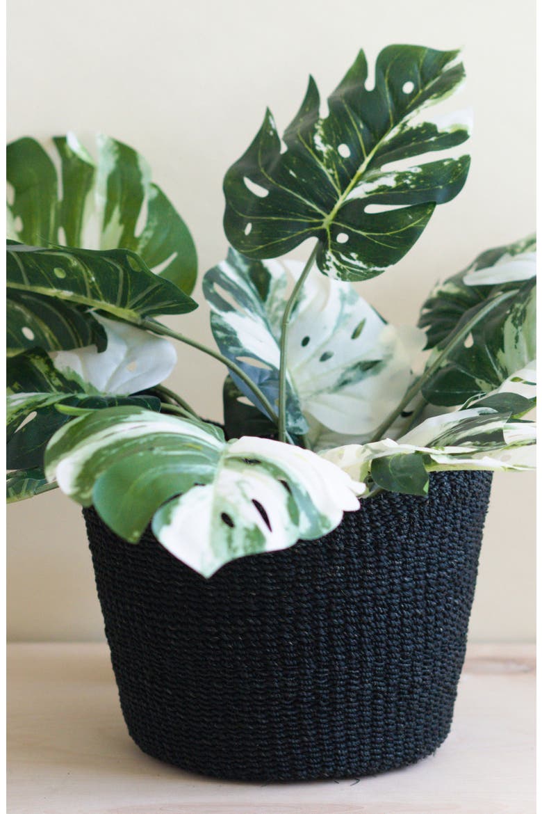 Scallop Edge Storage Basket, Alternate, color, Black