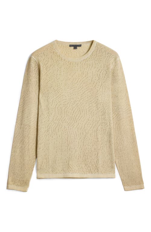 John Varvatos Camden Open Stitch Organic Cotton Sweater In Sand