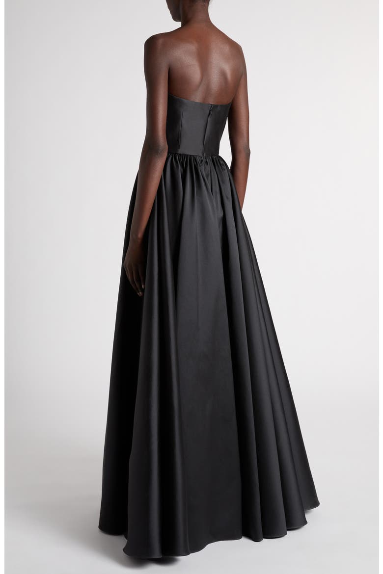 Strapless Lace Detail Ballgown, Alternate, color, BLACK