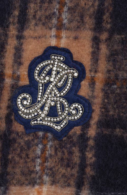 Lauren Ralplh Lauren Brushed Lofty Scarf With Crystal Patch In Blue