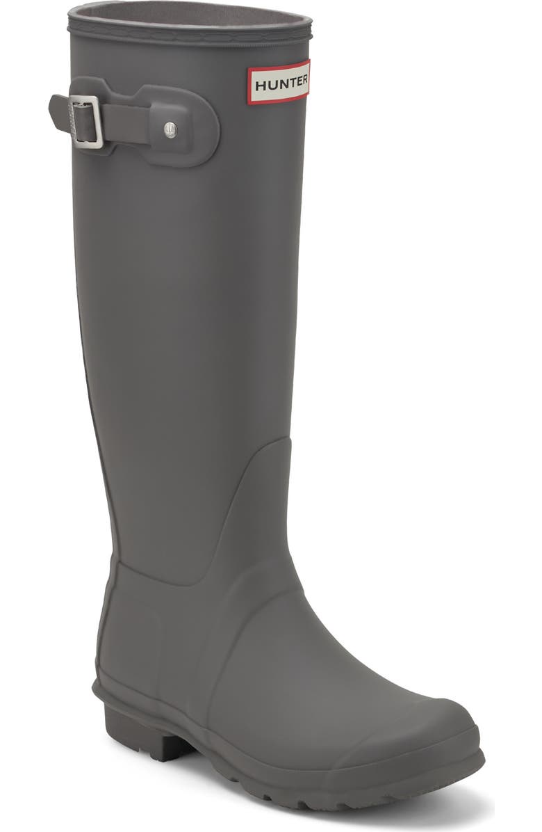 Hunter Original Tall Waterproof Rain Boot, Main, color, Dark Gray