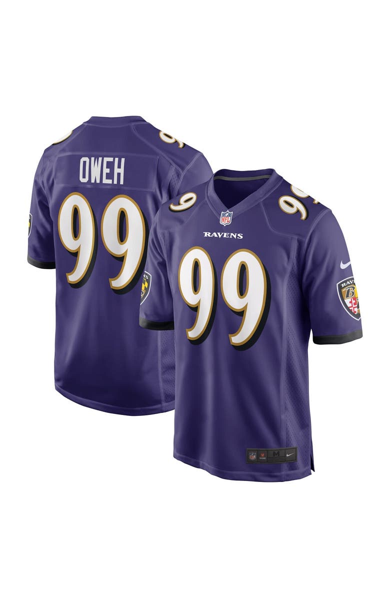 Nike Men's Nike Odafe Oweh Purple Baltimore Ravens Game Jersey, Main, color, Purple