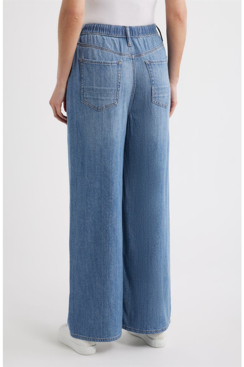 Drawstring Wide Leg Jeans, Alternate, color, MEDIUM INDIGO