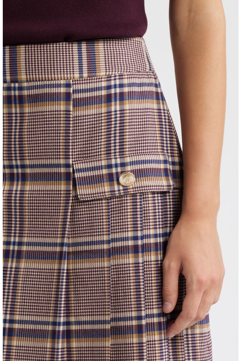 Plaid Pleated Skirts, Alternate, color, TAN PLUM
