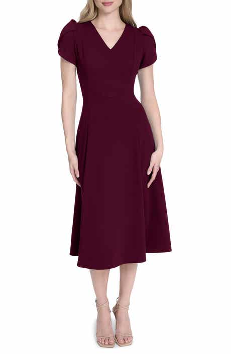 Tulip Sleeve Midi Dress