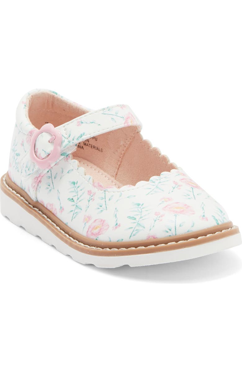 Harper Canyon Kids' Mary Jane Flat, Main, color, White Floral