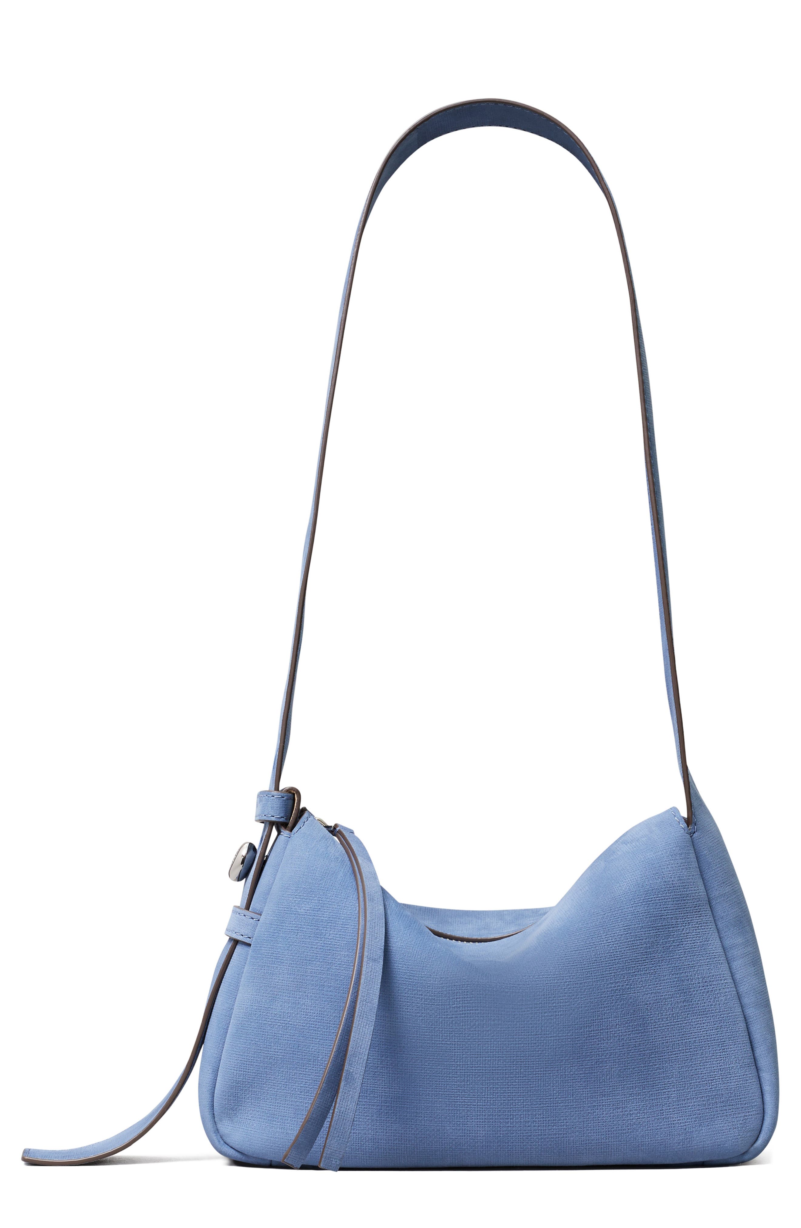 Tory Burch Small Romy Nubuck Leather Shoulder Bag, Main, color, Soft Blue