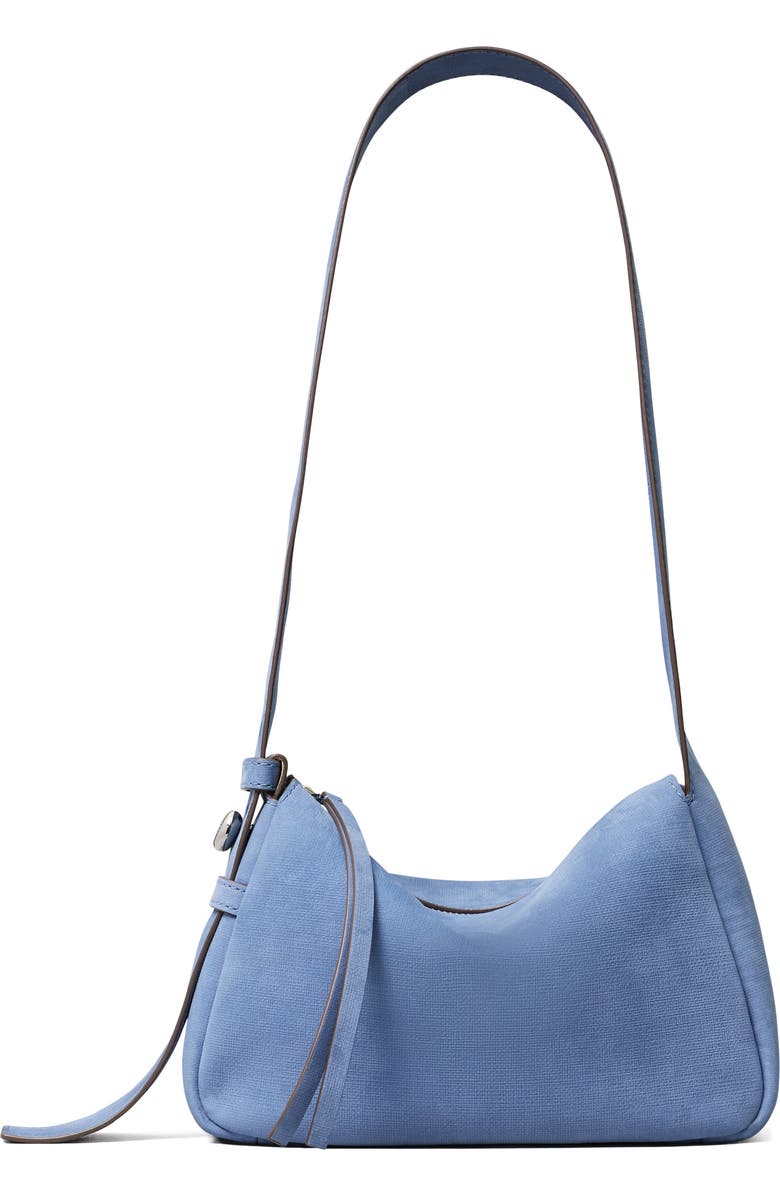 Tory Burch Small Romy Nubuck Leather Shoulder Bag, Main, color, Soft Blue