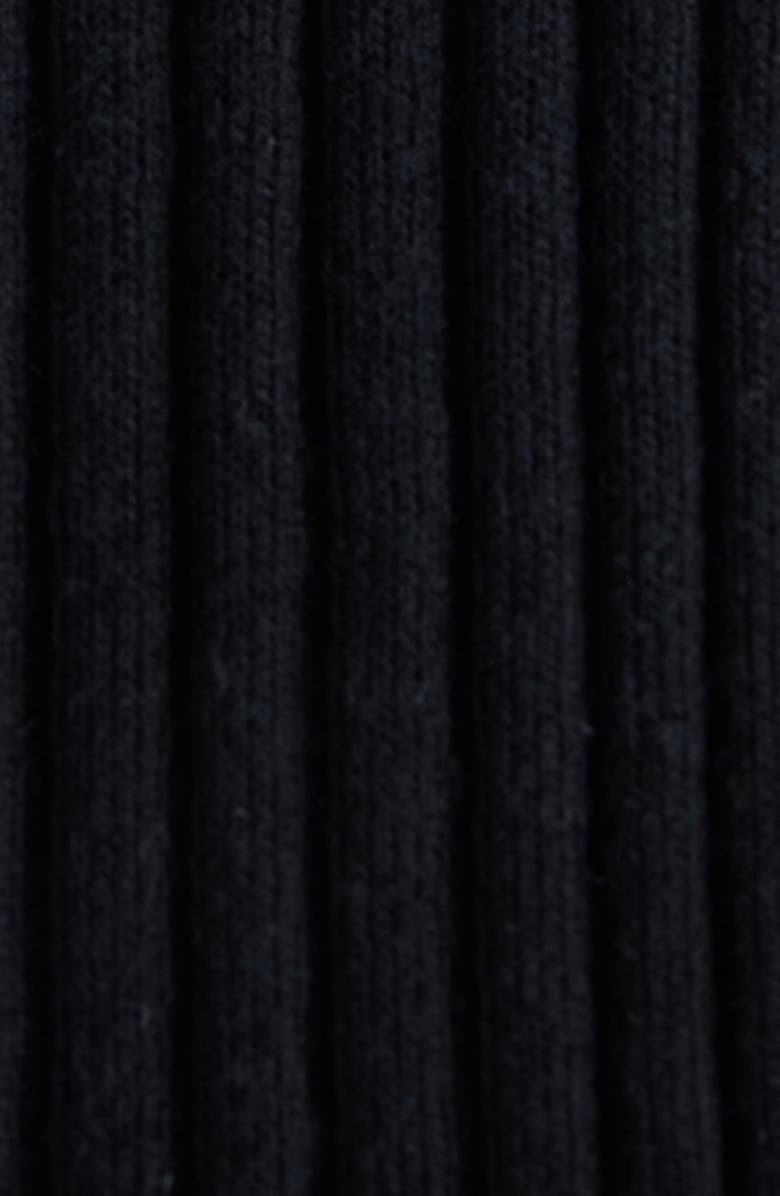 Courrèges Classic Rib Cotton Blend Snap-Up Top, Alternate, color, Black