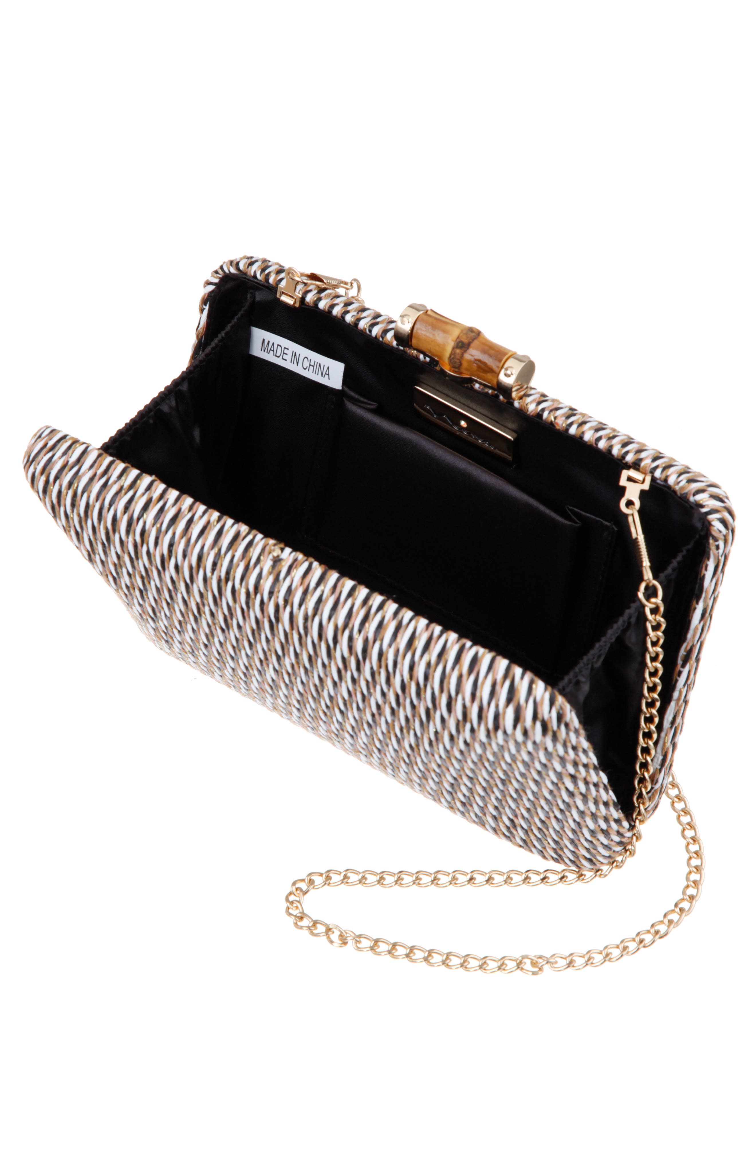 Nina Malia Frame Clutch, Alternate, color, Neutral Multi