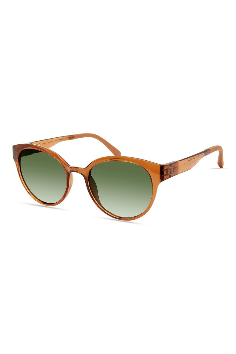 Avala 53mm Polarized Round Sunglasses, Alternate, color, CAMEL
