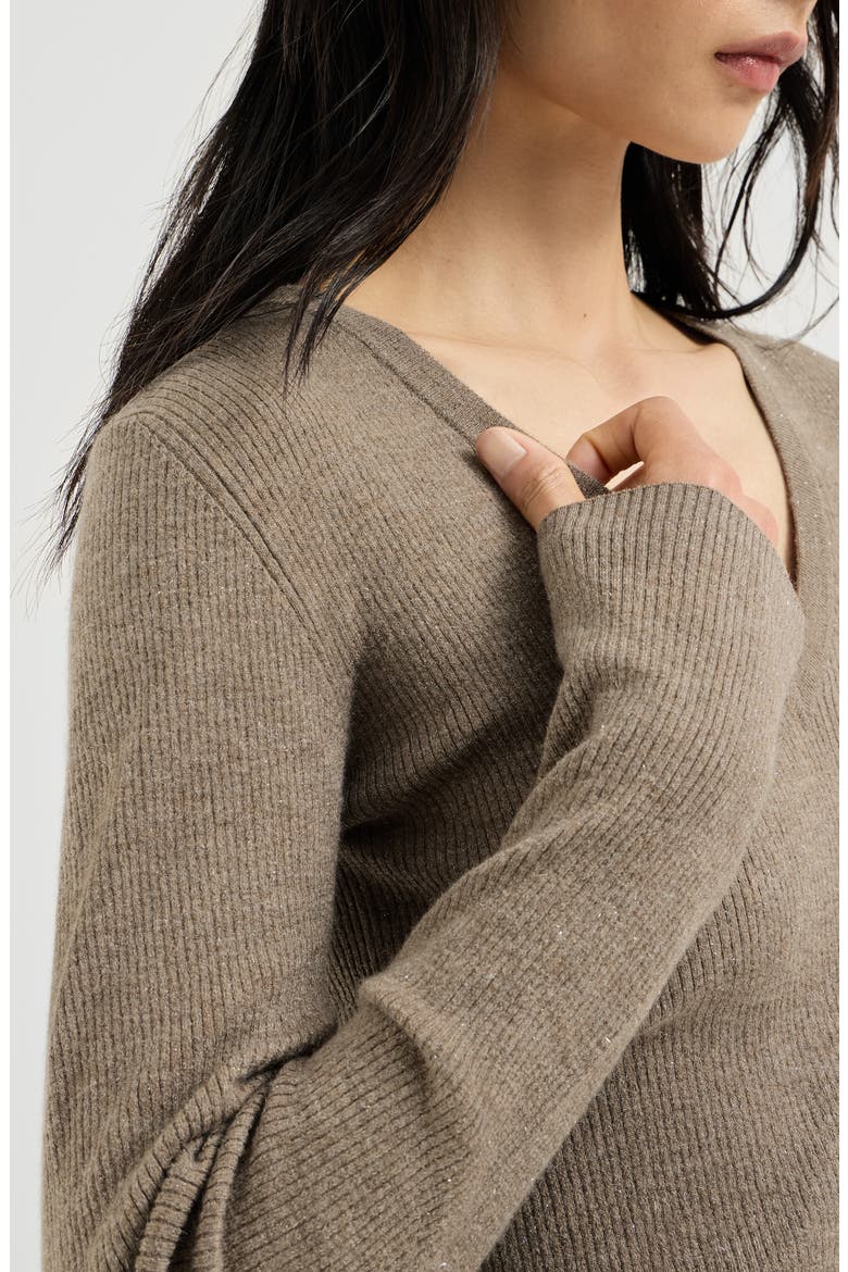 Sparkling cashmere ribbed sweater, Alternate, color, Rope