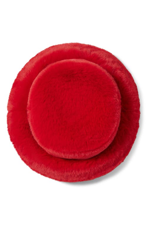 Brixton Dion Faux Fur Packable Hat In Red