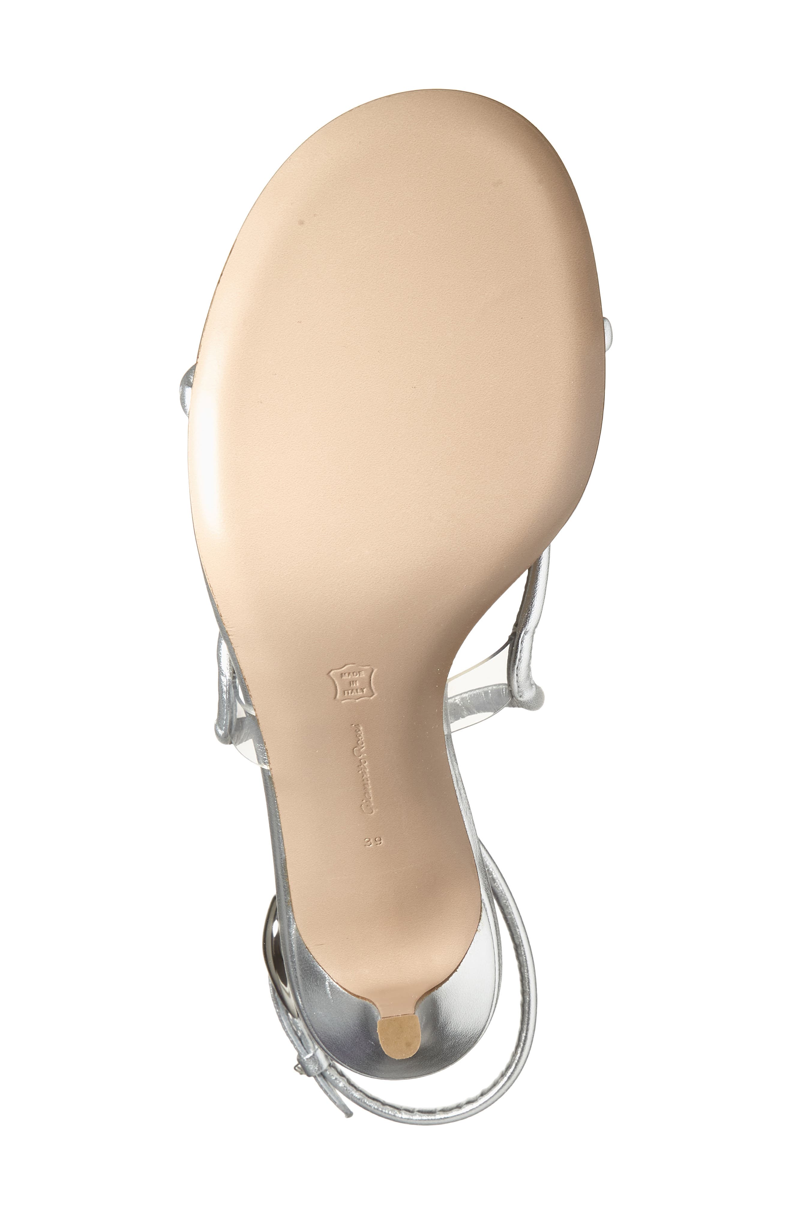 Gianvito Rossi Black Mamba Sandal, Alternate, color, Silver Trasp