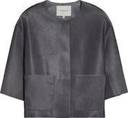 Lafayette 148 New York Patch Pocket Genuine Calf Hair Jacket