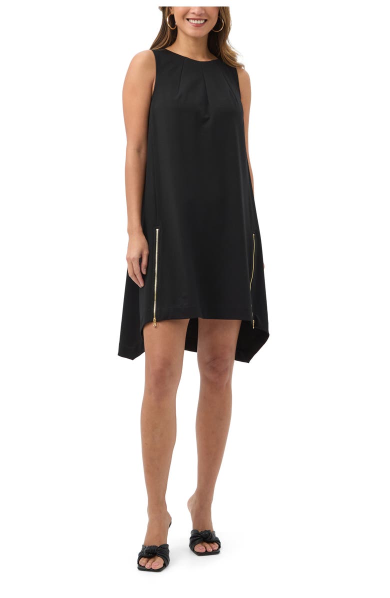Trina Turk Vantis Asymmetrical Hem Ponte Dress, Main, color, Black