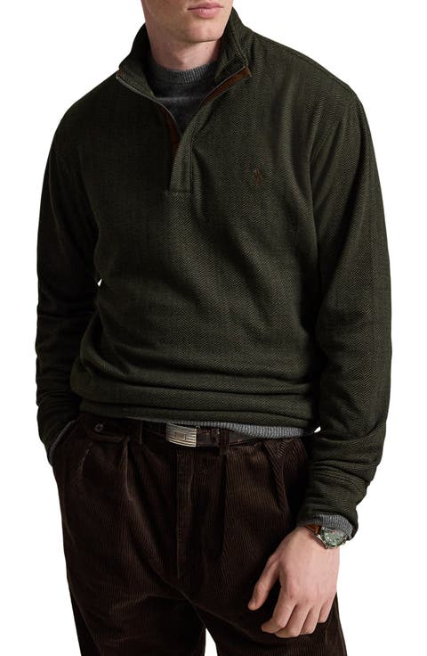 Herringbone Quarter Zip Pullover