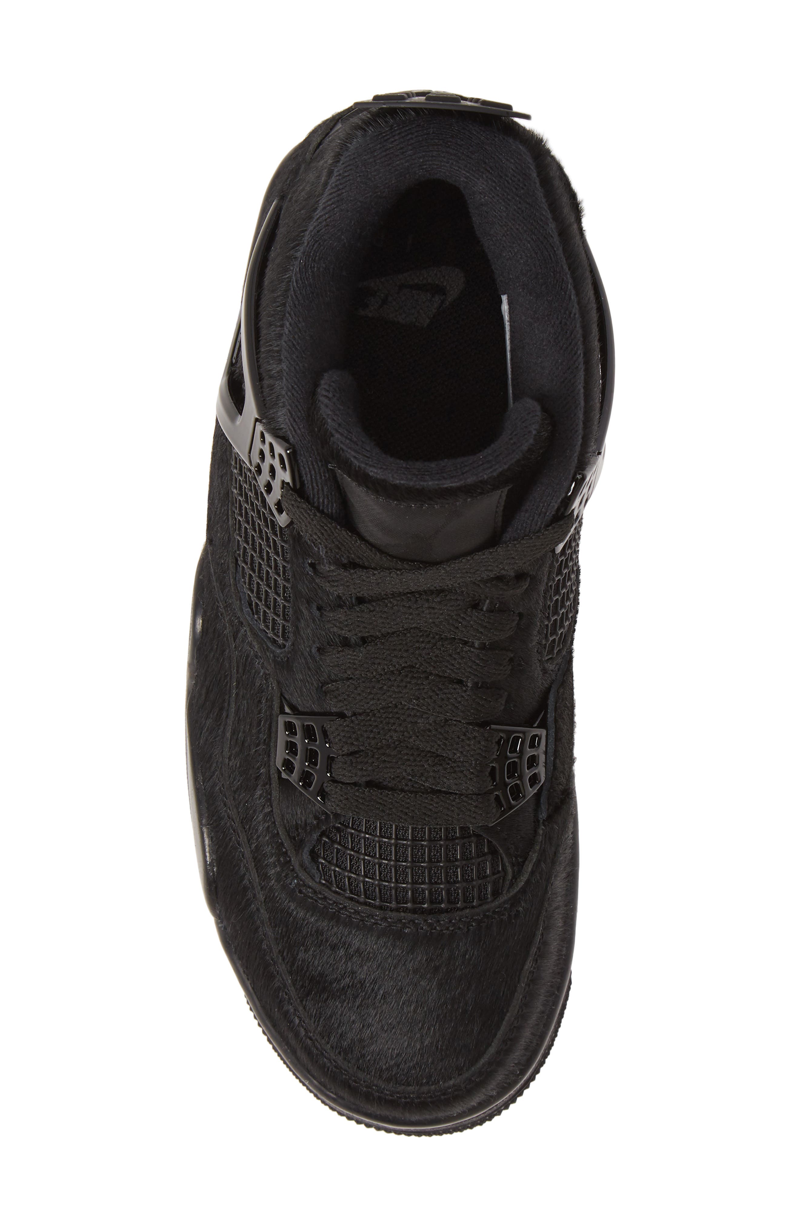 Nike x Olivia Kim Air Jordan 4 Retro Genuine Calf Hair High Top Sneaker, Alternate, color, 