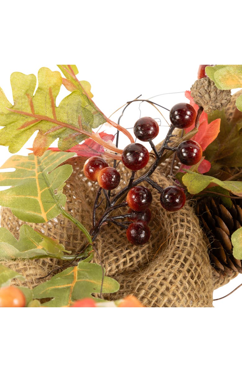 Northlight Berries and Pinecones Artificial Fall Harvest Twig Wreath, 18-Inch, Unlit, Alternate, color, 