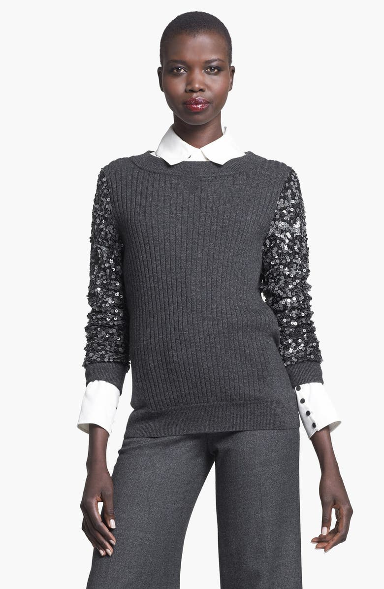Rachel Zoe 'Presley' Sequin Sleeve Sweater, Main, color, 