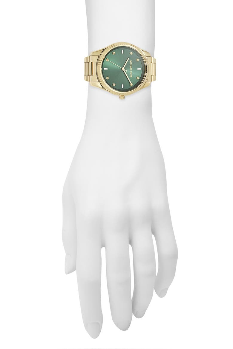 Michael Kors 'Blake' Bracelet Watch, 42mm, Alternate, color, GOLD/ EMERALD GREEN