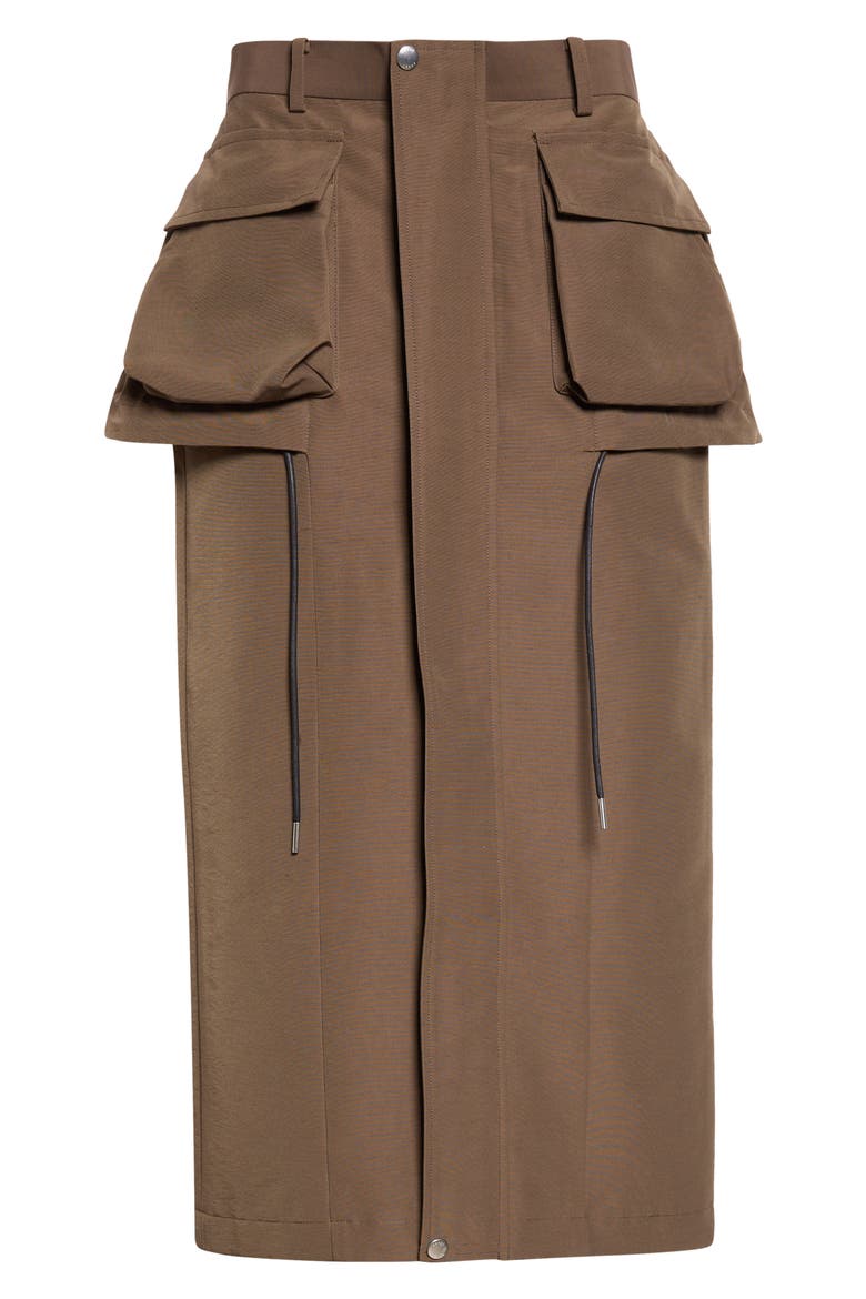 Grosgrain Bonding Midi Skirt, Main, color, BROWN